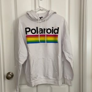 White Polaroid hoodie sweatshirt